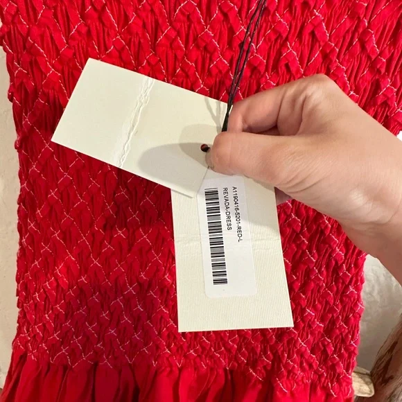 Alexis Revada Dress in Red Geometric Embroidery Size Large NWT - Picture 10 of 11